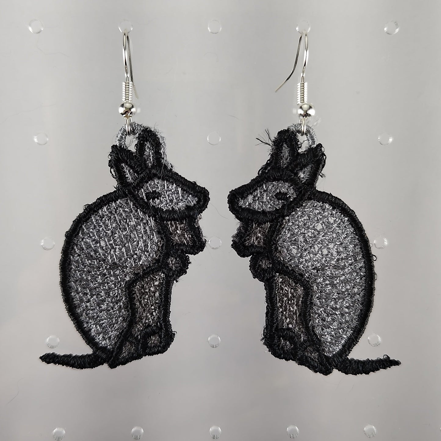 Grey Armadillo Earrings