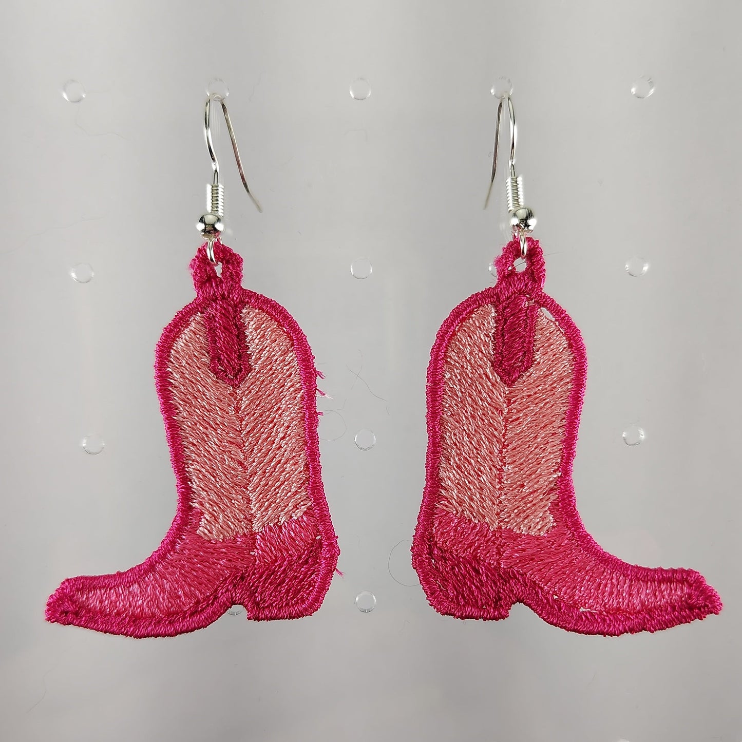 Pink Cowgirl Boot Earrings