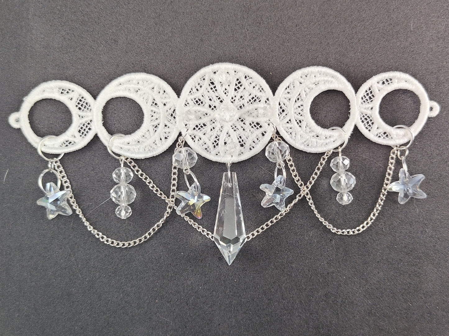 -Choker- White and Clear Chandelier Necklace