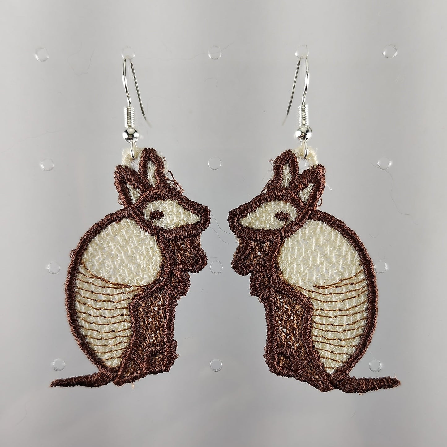 Tan Armadillo Earrings