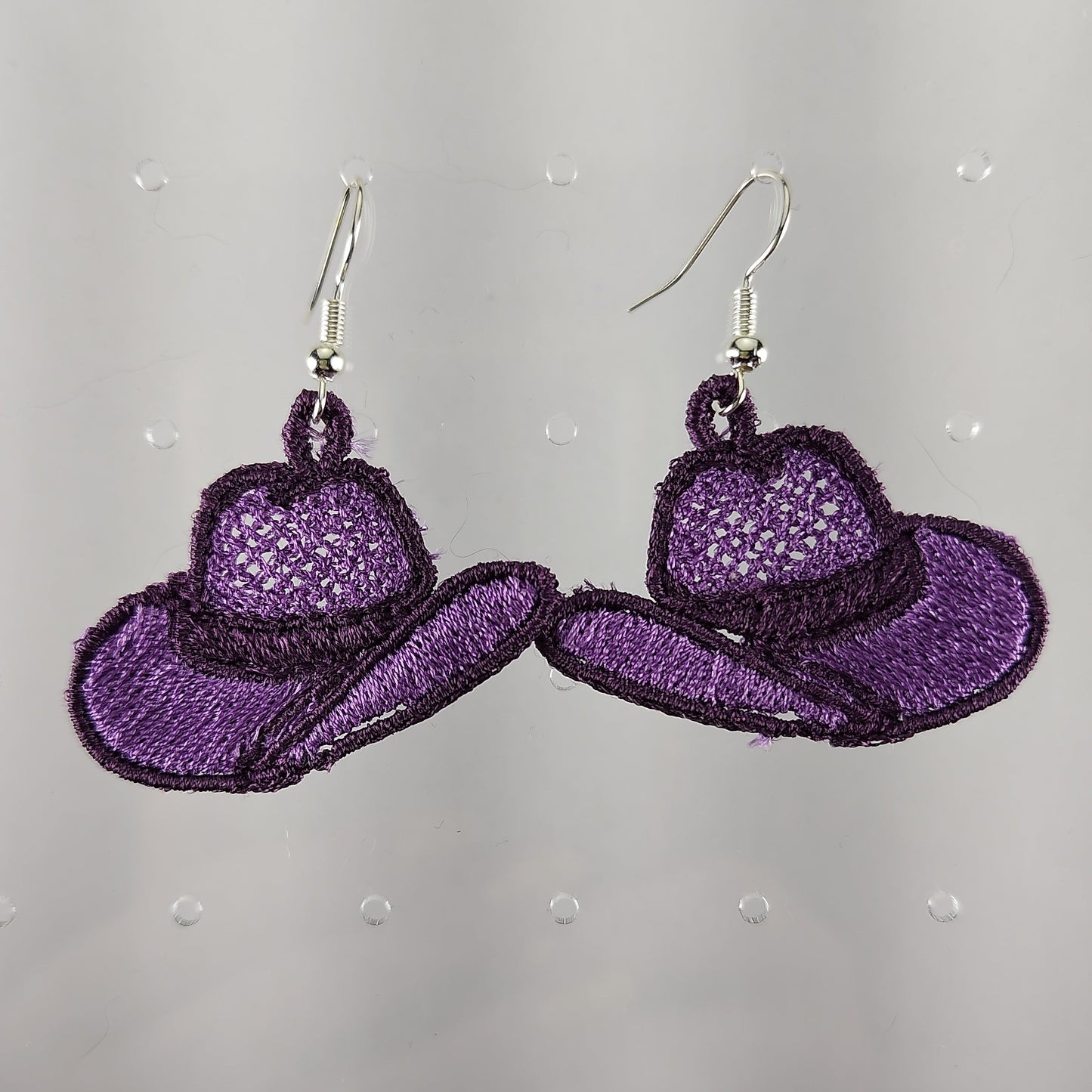 Purple Cowgirl Hat Earrings