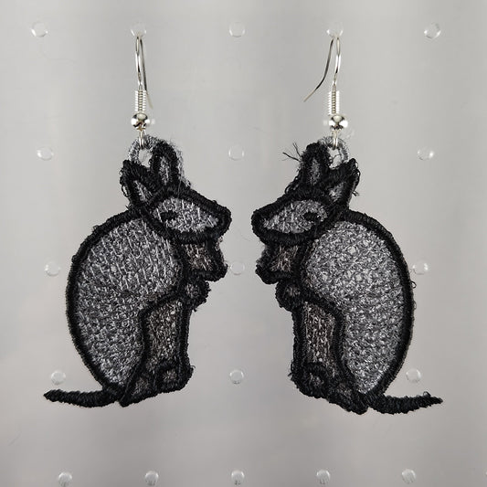 Grey Armadillo Earrings