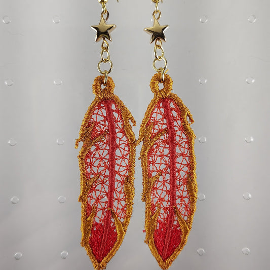 Sunset Feather Earrings