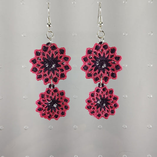 Pink and Purple Mandala Earrings