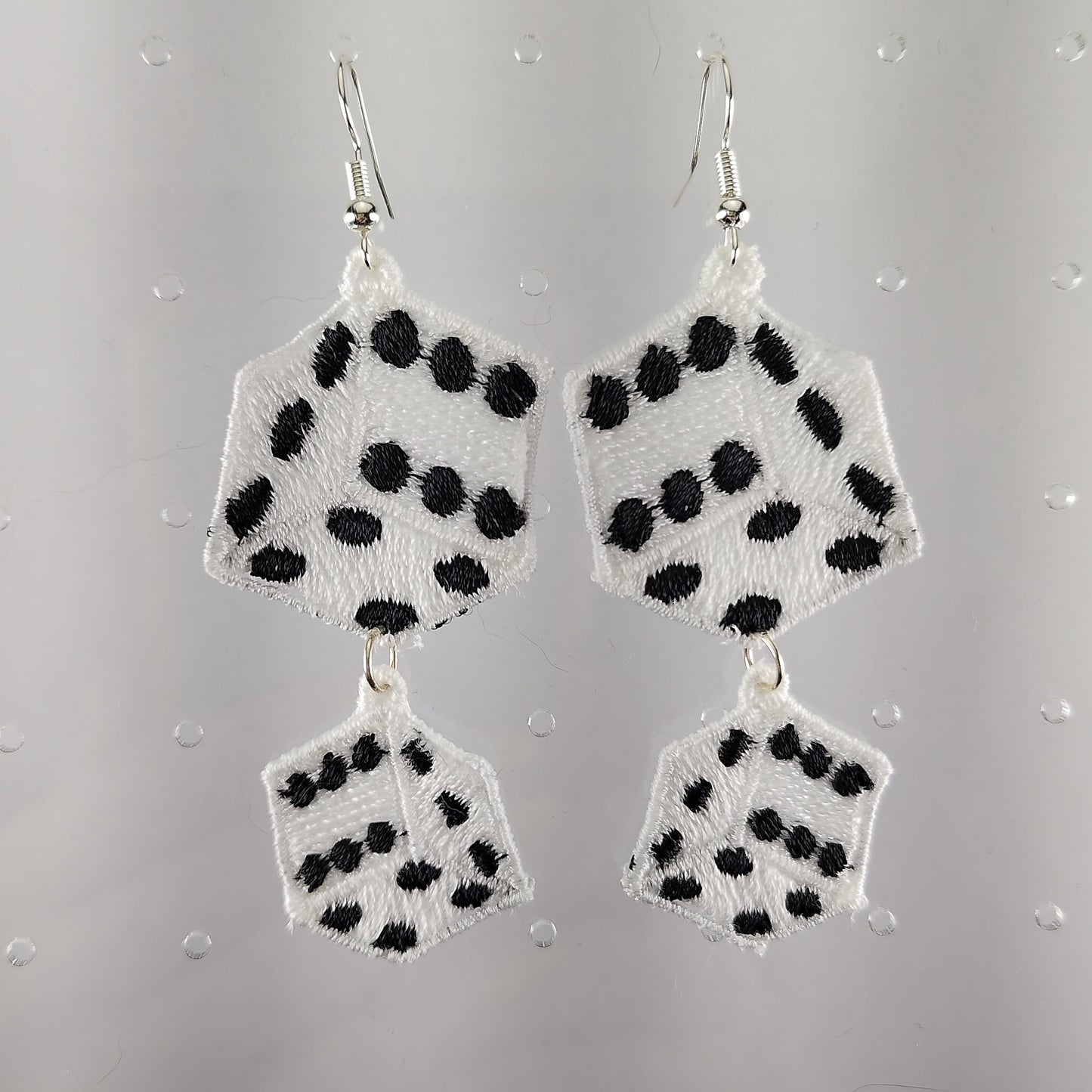 White Dice Earrings