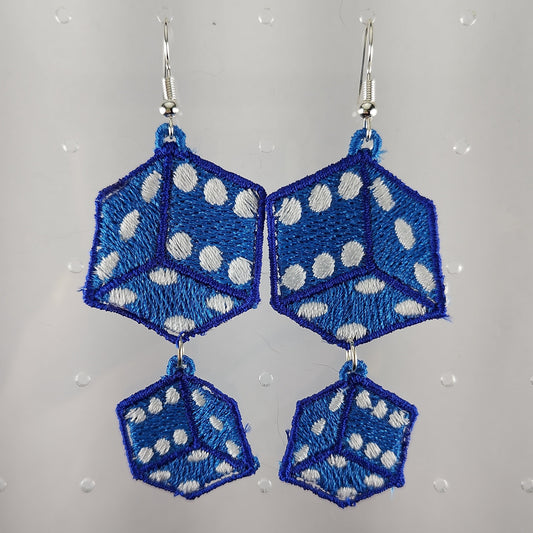 Blue Dice Earrings