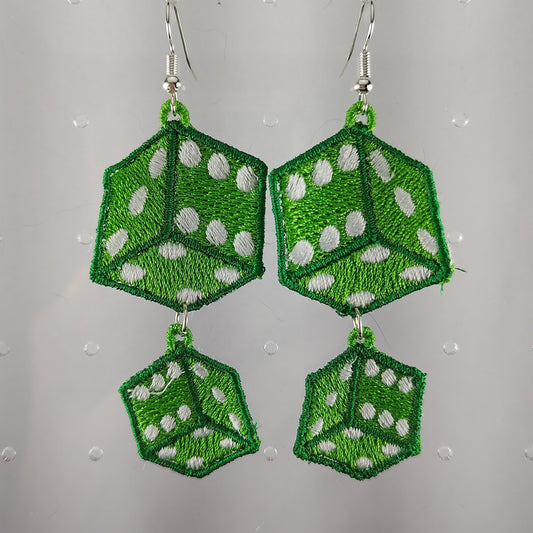 Green Dice Earrings
