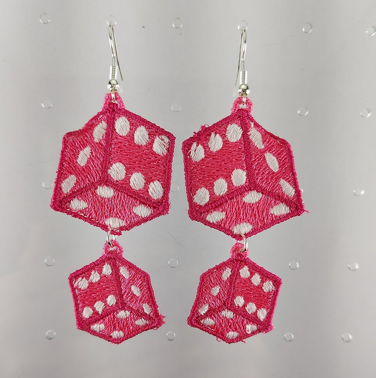 Pink Dice Earrings