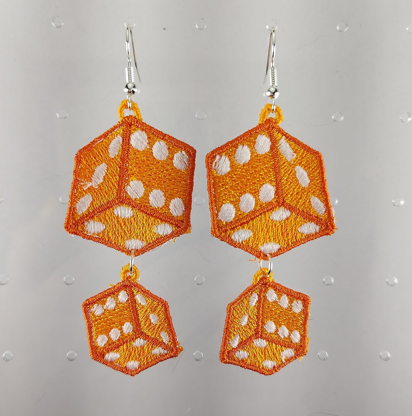 Orange Dice Earrings
