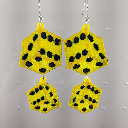 Yellow Dice Earrings