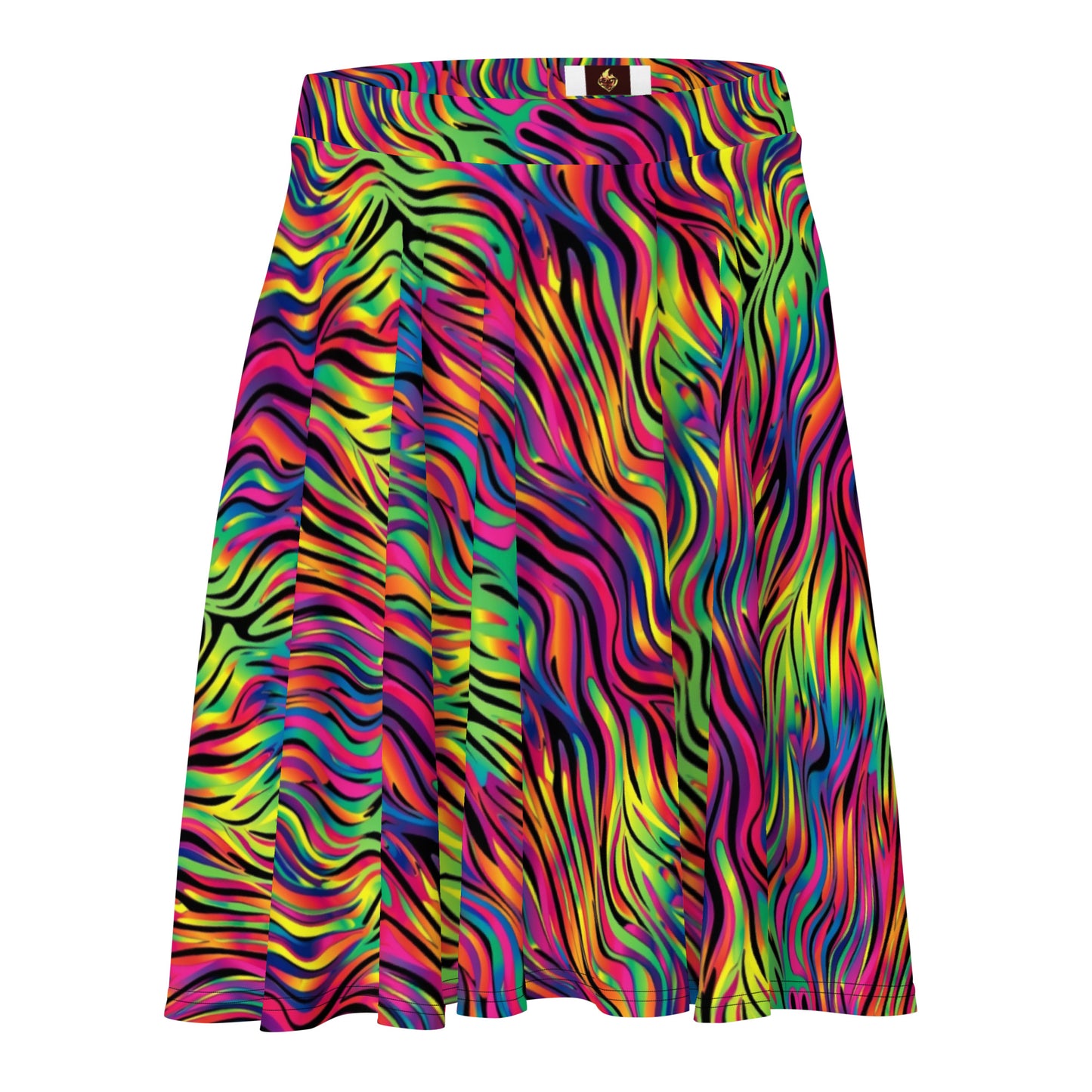 Neon Zebra Lisa Frank Style Skater Skirt