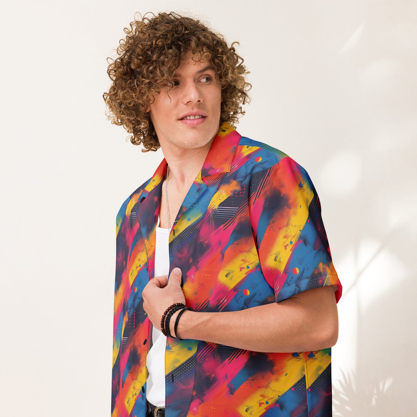 CMYK Vaporwave Unisex button shirt