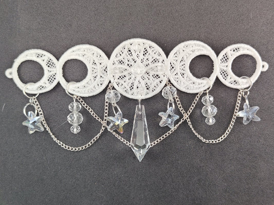 -Choker- White and Clear Chandelier Necklace